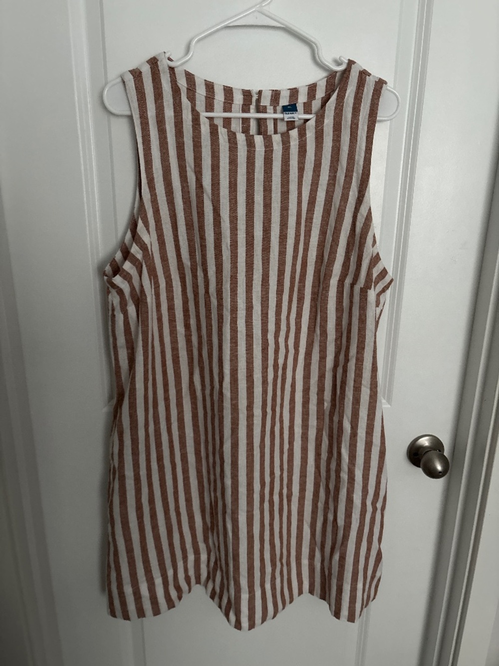 Linen blend mini shift dress